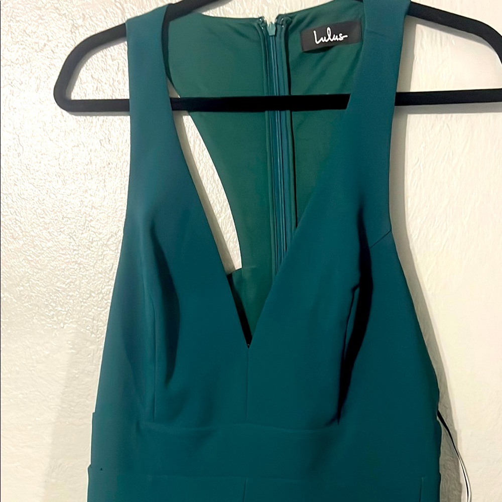 Lulu's Blue Plunge Neck Bodycon Dress